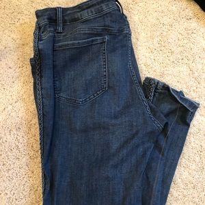 Braided side Boho ankle jeans